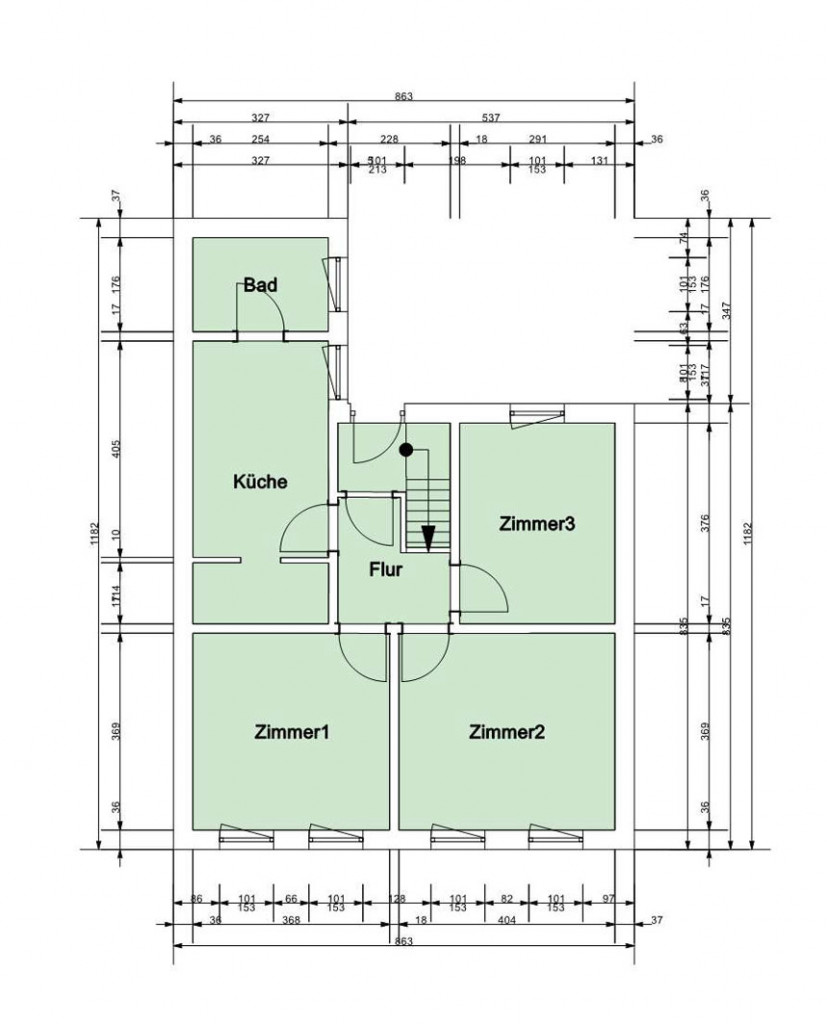 Beispiel Grundriss-Service Aufriss-Service Aufmaß-Service Haus Wohnung verkaufen